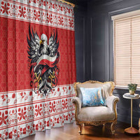 Poland Christmas Window Curtain Polish Eagle with Flag Style - Wonder Print Shop