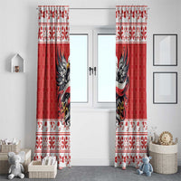 Poland Christmas Window Curtain Polish Eagle with Flag Style - Wonder Print Shop