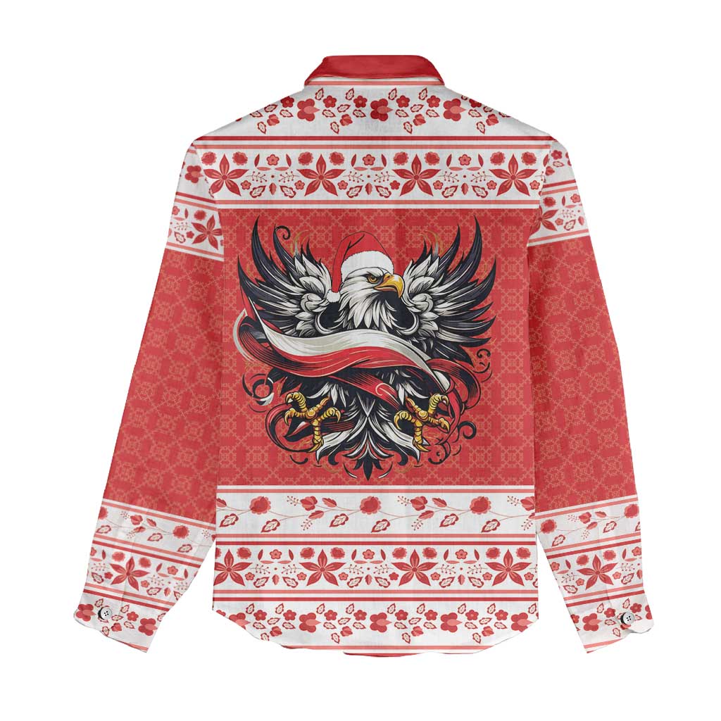 Poland Christmas Women Casual Shirt Polish Eagle with Flag Style - Wonder Print Shop