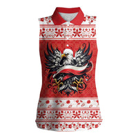 Poland Christmas Women Sleeveless Polo Shirt Polish Eagle with Flag Style - Wonder Print Shop