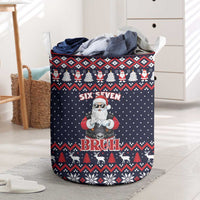Funny Santa Six Seven Bruh Christmas Laundry Basket Meme Gen Alpha Slang - Wonder Print Shop