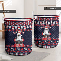 Funny Santa Six Seven Bruh Christmas Laundry Basket Meme Gen Alpha Slang - Wonder Print Shop