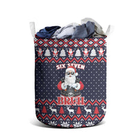 Funny Santa Six Seven Bruh Christmas Laundry Basket Meme Gen Alpha Slang - Wonder Print Shop
