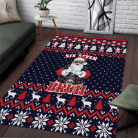 Funny Santa Six Seven Bruh Christmas Area Rug Meme Gen Alpha Slang - Wonder Print Shop