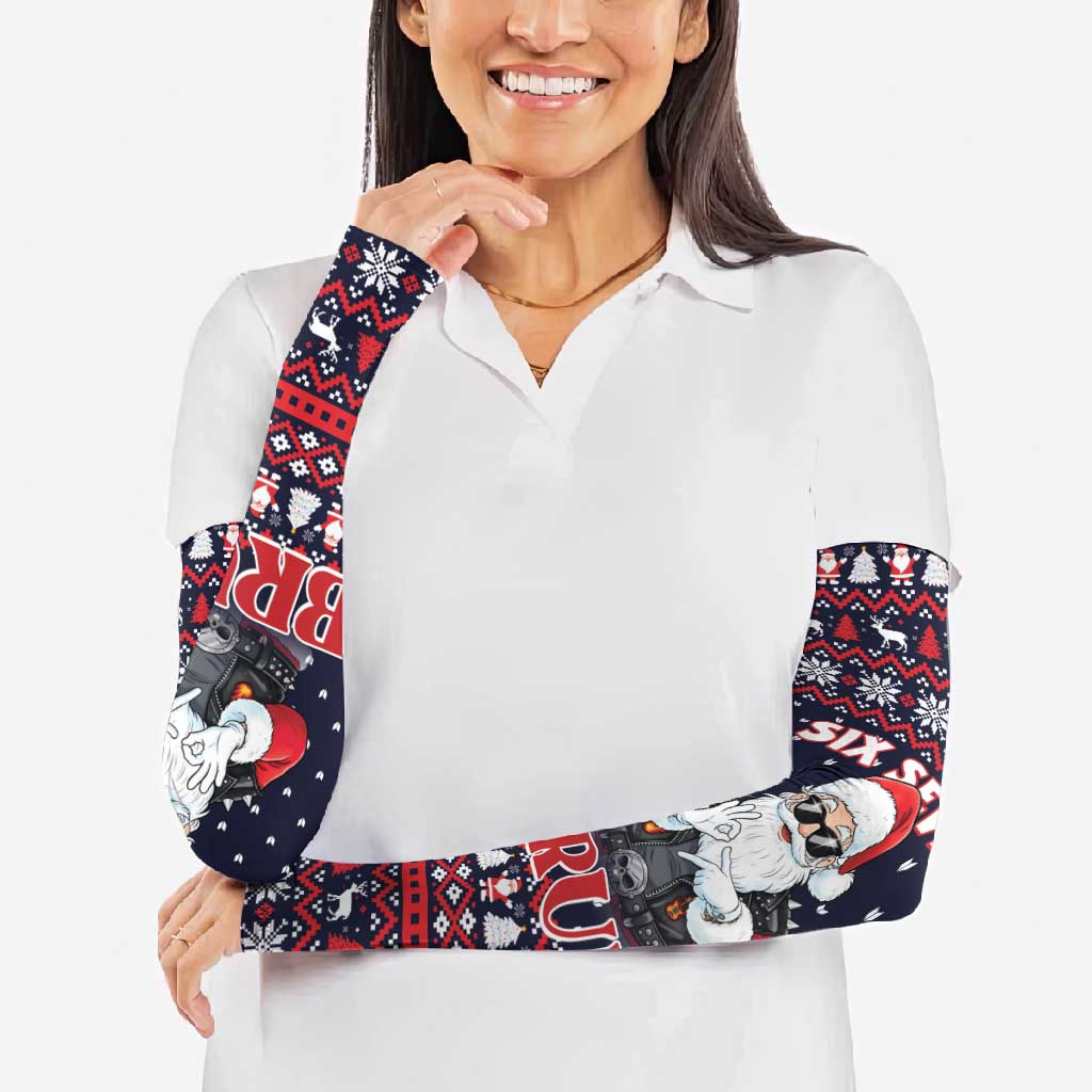 Funny Santa Six Seven Bruh Christmas Arm Sleeves Meme Gen Alpha Slang - Wonder Print Shop