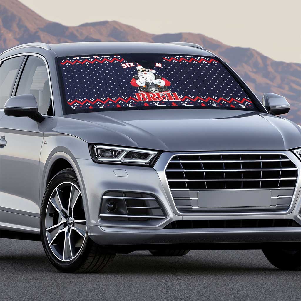 Funny Santa Six Seven Bruh Christmas Auto Sun Shade Meme Gen Alpha Slang - Wonder Print Shop