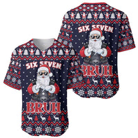 Funny Santa Six Seven Bruh Christmas Baseball Jersey Meme Gen Alpha Slang - Wonder Print Shop