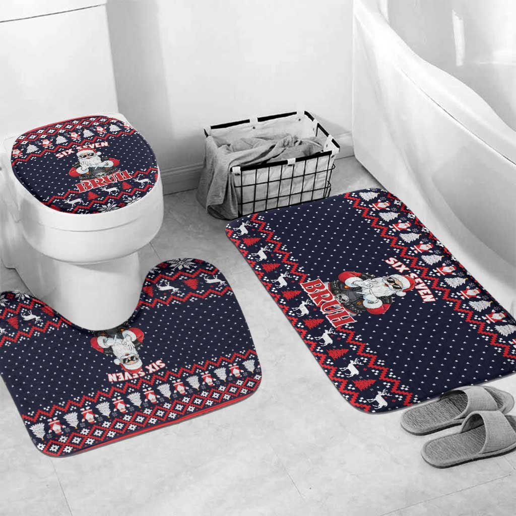 Funny Santa Six Seven Bruh Christmas Bathroom Set Meme Gen Alpha Slang - Wonder Print Shop