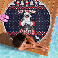 Funny Santa Six Seven Bruh Christmas Beach Blanket Meme Gen Alpha Slang - Wonder Print Shop