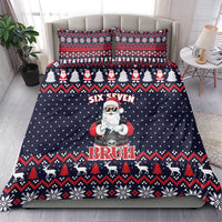Funny Santa Six Seven Bruh Christmas Bedding Set Meme Gen Alpha Slang - Wonder Print Shop