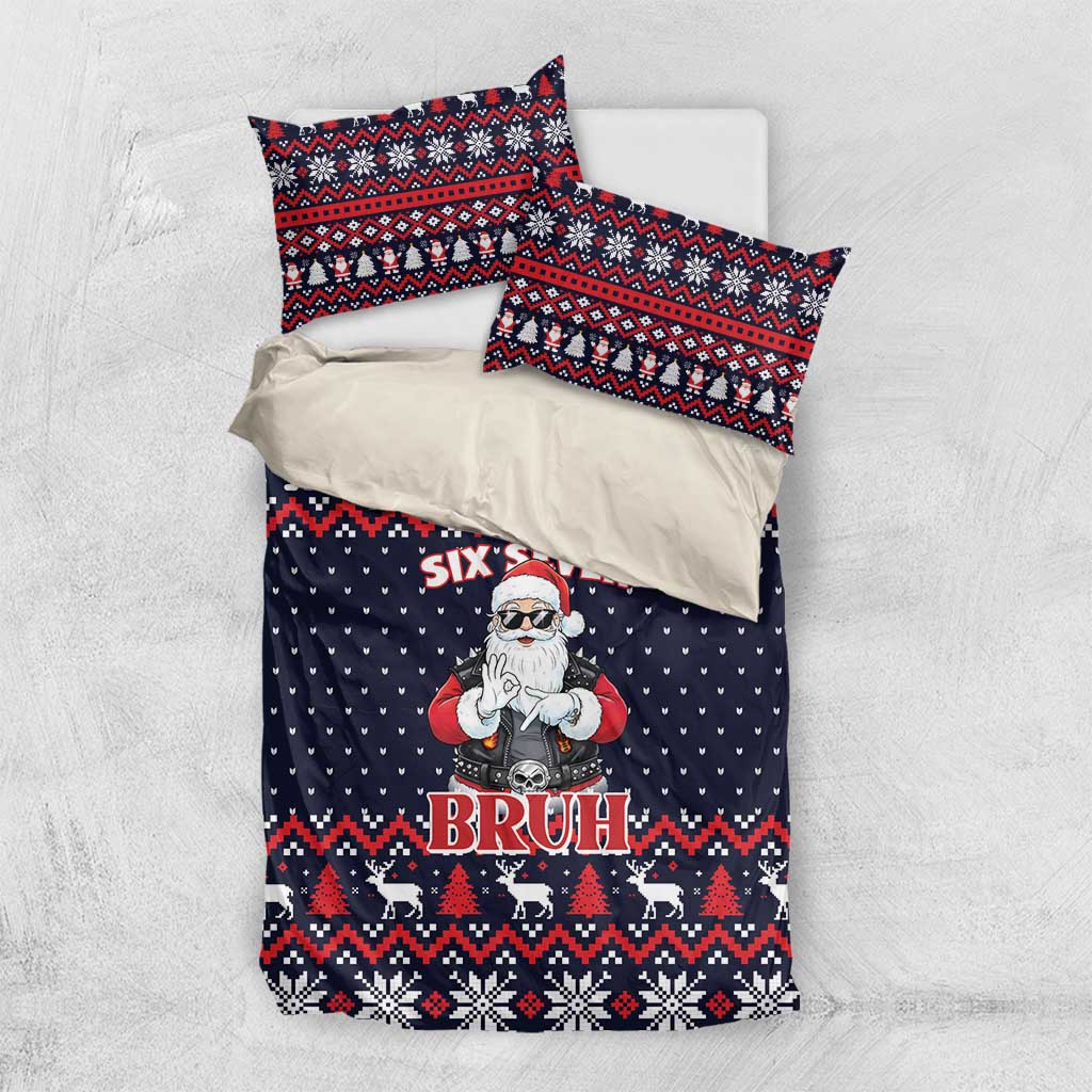 Funny Santa Six Seven Bruh Christmas Bedding Set Meme Gen Alpha Slang - Wonder Print Shop