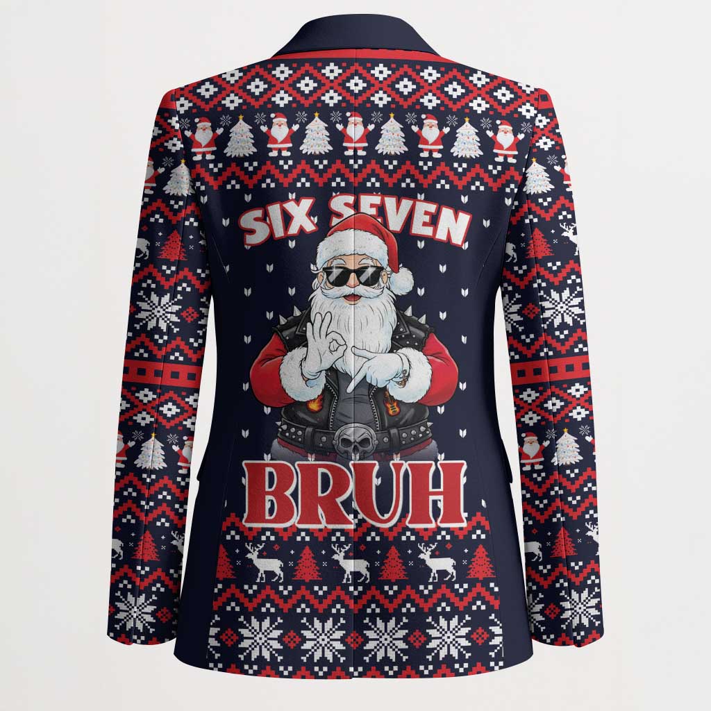 Funny Santa Six Seven Bruh Christmas Blazer Meme Gen Alpha Slang - Wonder Print Shop
