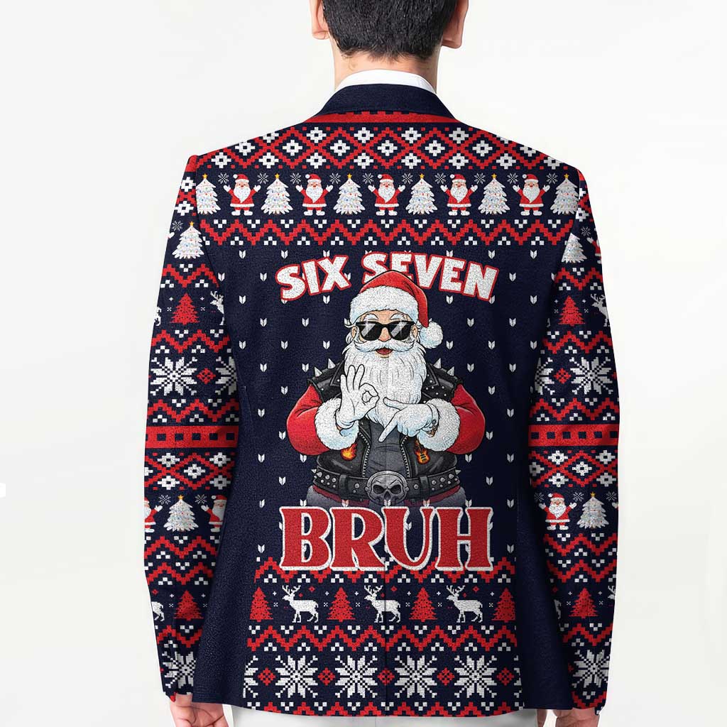 Funny Santa Six Seven Bruh Christmas Blazer Meme Gen Alpha Slang - Wonder Print Shop