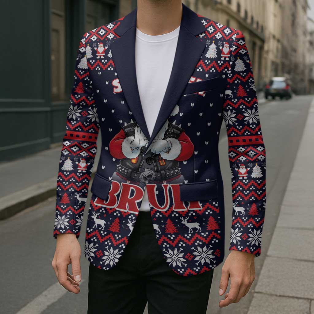 Funny Santa Six Seven Bruh Christmas Blazer Meme Gen Alpha Slang - Wonder Print Shop