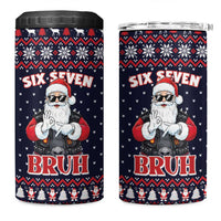 Funny Santa Six Seven Bruh Christmas 4 in 1 Can Cooler Tumbler Meme Gen Alpha Slang - Wonder Print Shop