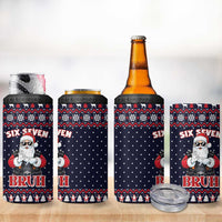 Funny Santa Six Seven Bruh Christmas 4 in 1 Can Cooler Tumbler Meme Gen Alpha Slang - Wonder Print Shop