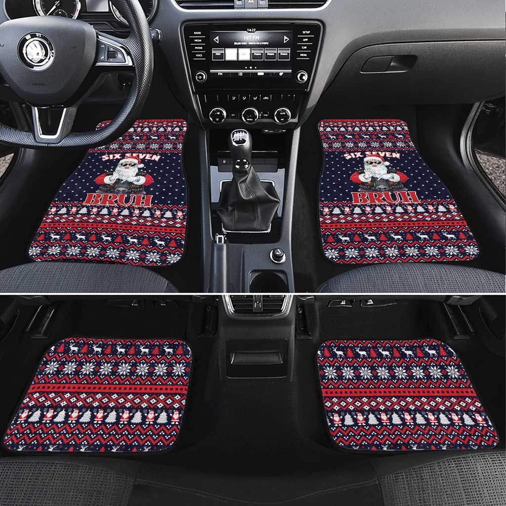 Funny Santa Six Seven Bruh Christmas Car Mats Meme Gen Alpha Slang - Wonder Print Shop