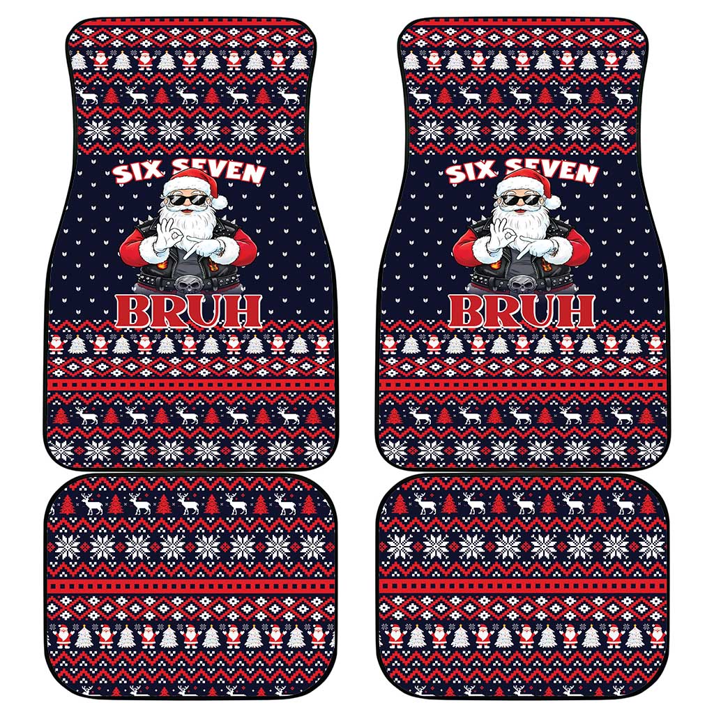 Funny Santa Six Seven Bruh Christmas Car Mats Meme Gen Alpha Slang - Wonder Print Shop