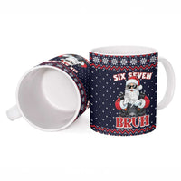 Funny Santa Six Seven Bruh Christmas Ceramic Mug Meme Gen Alpha Slang - Wonder Print Shop