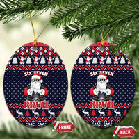 Funny Santa Six Seven Bruh Christmas Ceramic Ornament Meme Gen Alpha Slang - Wonder Print Shop