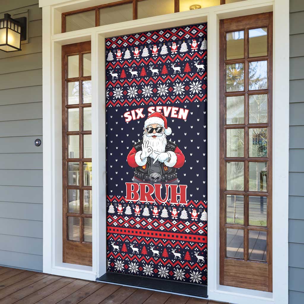 Funny Santa Six Seven Bruh Christmas Door Cover Meme Gen Alpha Slang - Wonder Print Shop