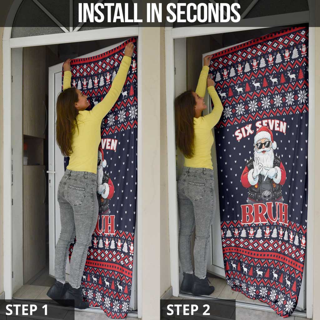 Funny Santa Six Seven Bruh Christmas Door Cover Meme Gen Alpha Slang - Wonder Print Shop