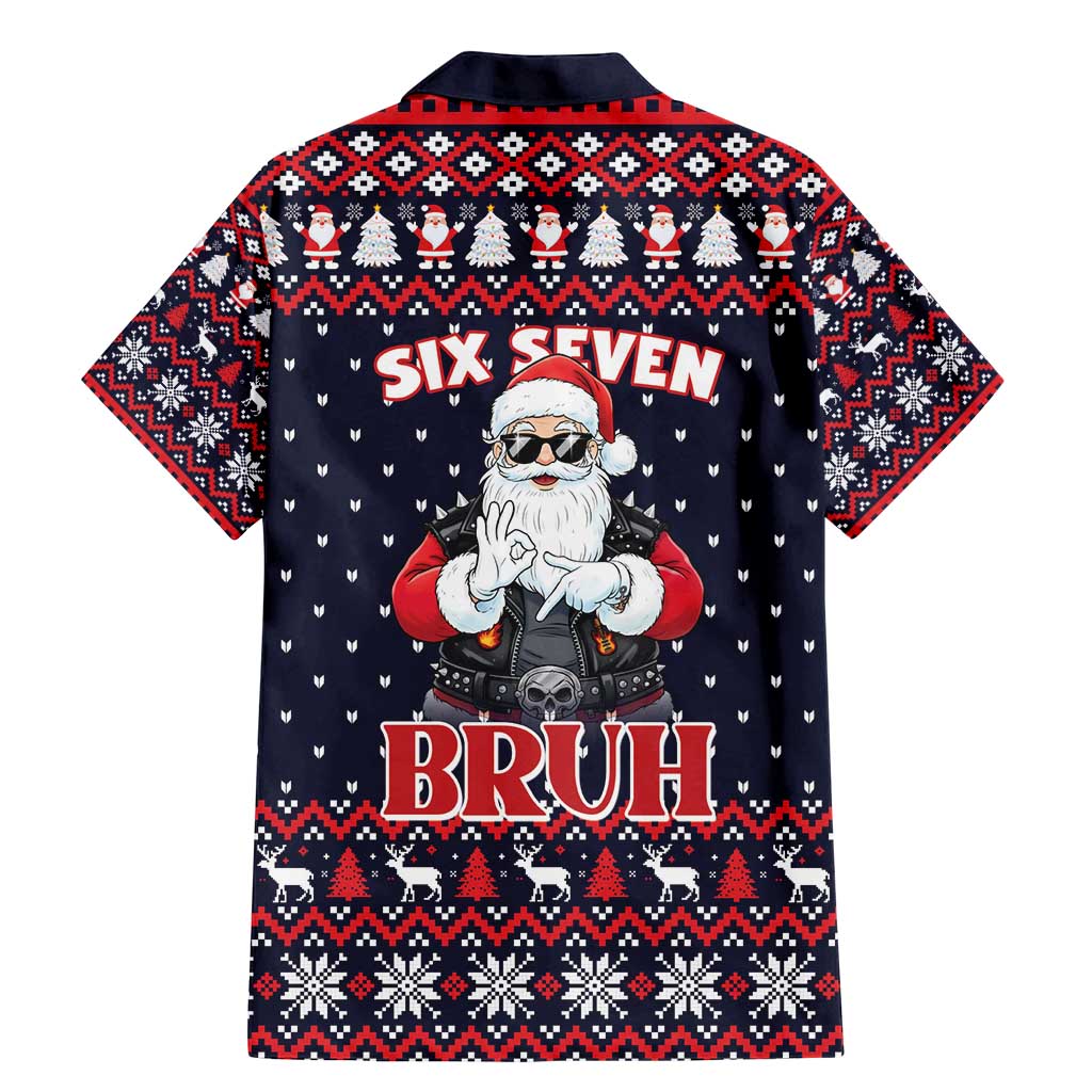 Funny Santa Six Seven Bruh Christmas Family Matching Mermaid Dress and Hawaiian Shirt Meme Gen Alpha Slang - Wonder Print Shop