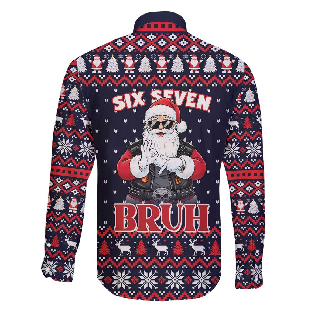 Funny Santa Six Seven Bruh Christmas Family Matching Mermaid Dress and Hawaiian Shirt Meme Gen Alpha Slang - Wonder Print Shop