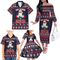 Funny Santa Six Seven Bruh Christmas Family Matching Off The Shoulder Long Sleeve Dress and Hawaiian Shirt Meme Gen Alpha Slang - Wonder Print Shop