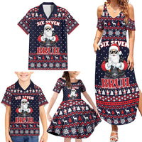 Funny Santa Six Seven Bruh Christmas Family Matching Summer Maxi Dress and Hawaiian Shirt Meme Gen Alpha Slang - Wonder Print Shop