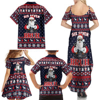 Funny Santa Six Seven Bruh Christmas Family Matching Summer Maxi Dress and Hawaiian Shirt Meme Gen Alpha Slang - Wonder Print Shop