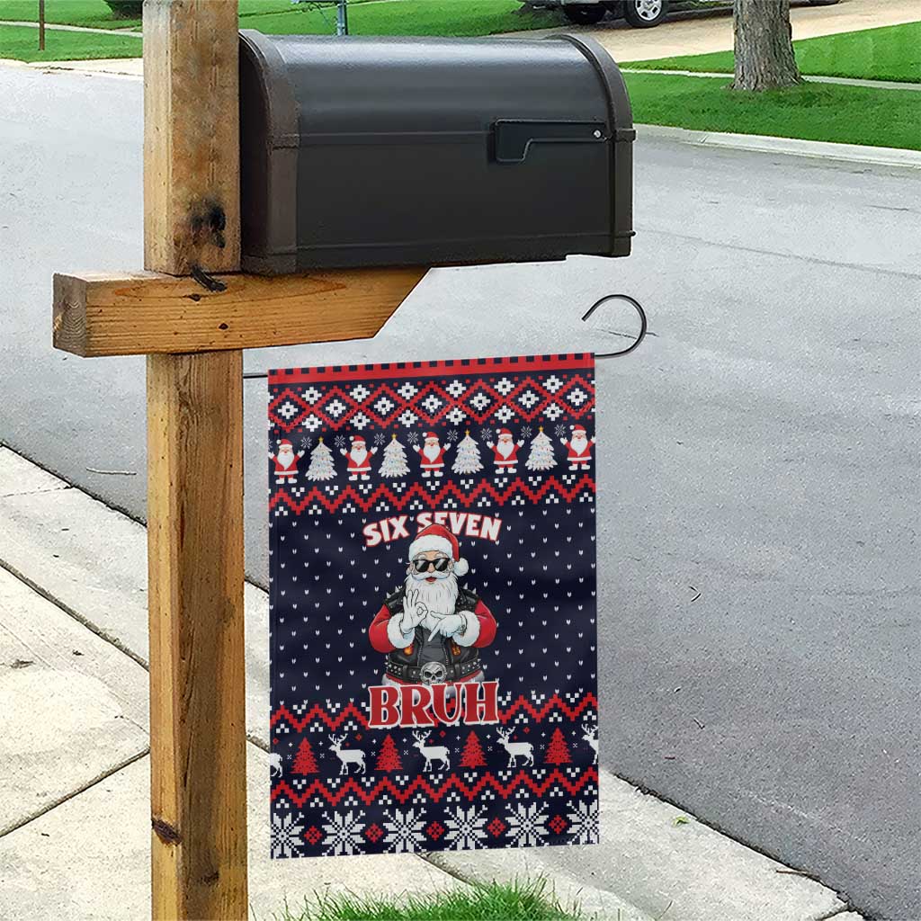 Funny Santa Six Seven Bruh Christmas Garden Flag Meme Gen Alpha Slang - Wonder Print Shop