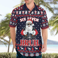 Funny Santa Six Seven Bruh Christmas Hawaiian Shirt Meme Gen Alpha Slang - Wonder Print Shop