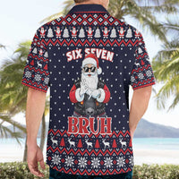 Funny Santa Six Seven Bruh Christmas Hawaiian Shirt Meme Gen Alpha Slang - Wonder Print Shop