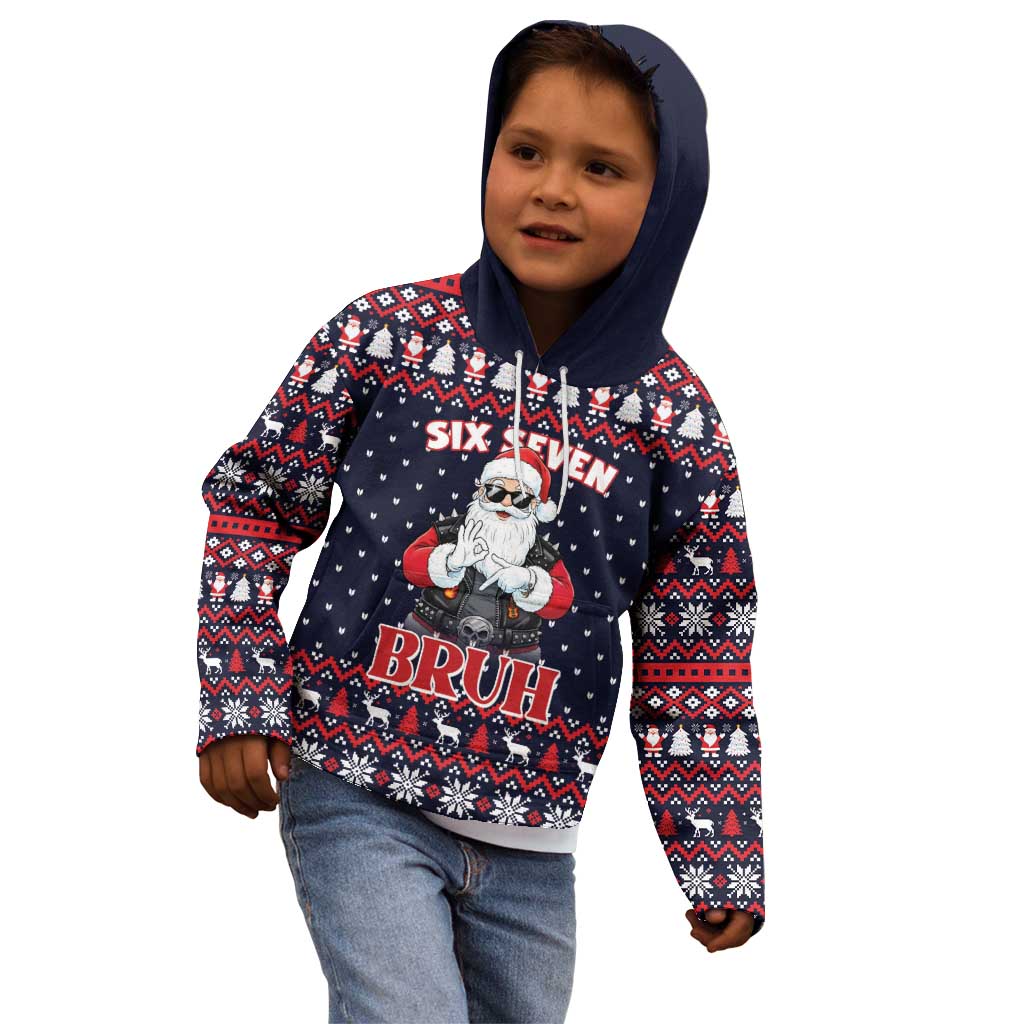 Funny Santa Six Seven Bruh Christmas Kid Hoodie Meme Gen Alpha Slang - Wonder Print Shop