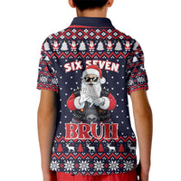 Funny Santa Six Seven Bruh Christmas Kid Polo Shirt Meme Gen Alpha Slang - Wonder Print Shop