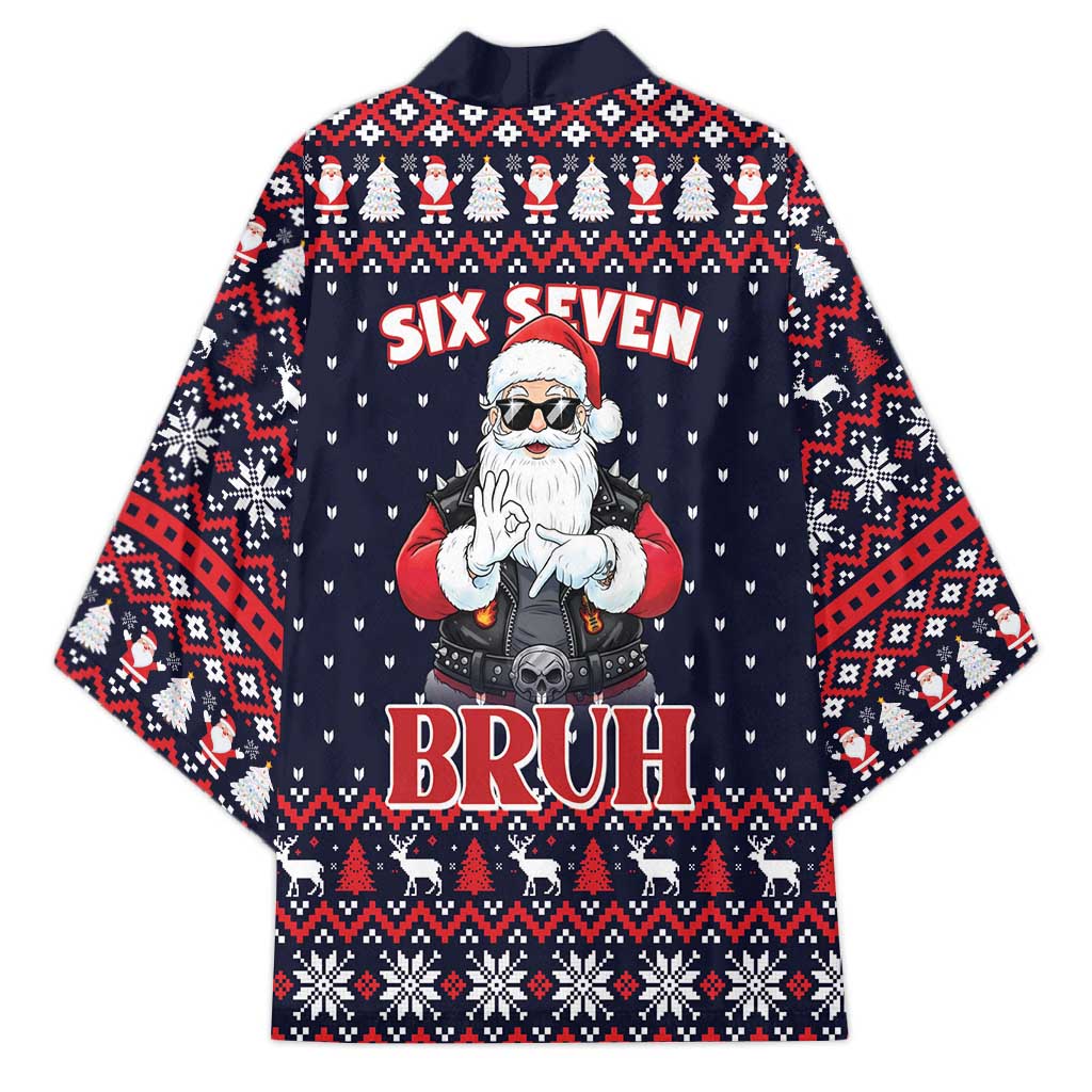 Funny Santa Six Seven Bruh Christmas Kimono Meme Gen Alpha Slang - Wonder Print Shop