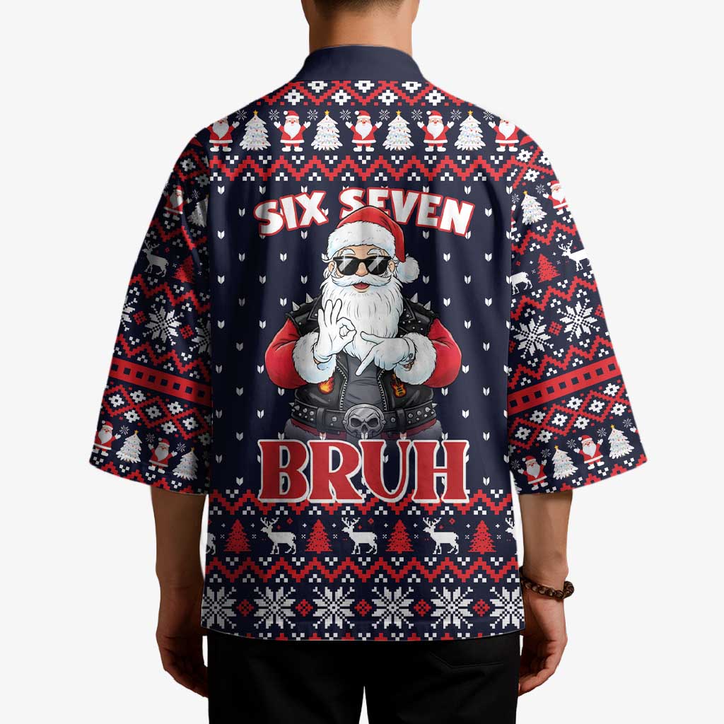Funny Santa Six Seven Bruh Christmas Kimono Meme Gen Alpha Slang - Wonder Print Shop