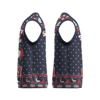 Funny Santa Six Seven Bruh Christmas Knitted V-Neck Vest Meme Gen Alpha Slang - Wonder Print Shop