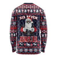 Funny Santa Six Seven Bruh Christmas Long Sleeve Shirt Meme Gen Alpha Slang - Wonder Print Shop