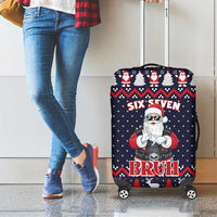 Funny Santa Six Seven Bruh Christmas Luggage Cover Meme Gen Alpha Slang - Wonder Print Shop