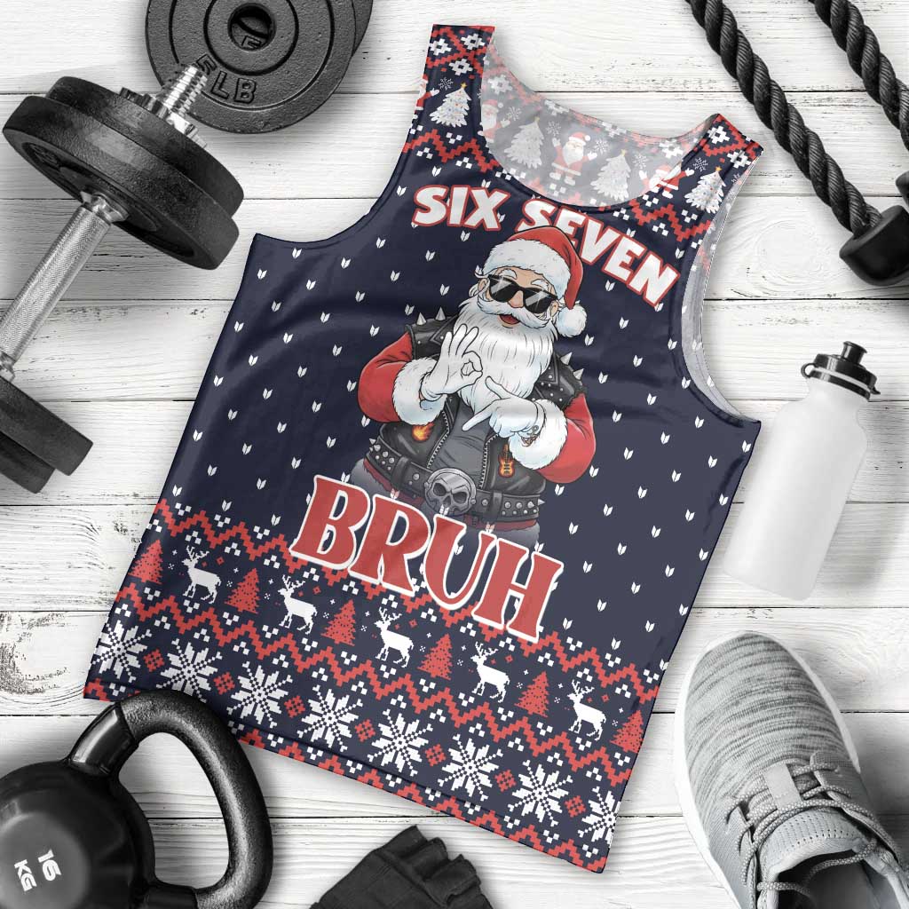 Funny Santa Six Seven Bruh Christmas Men Tank Top Meme Gen Alpha Slang - Wonder Print Shop