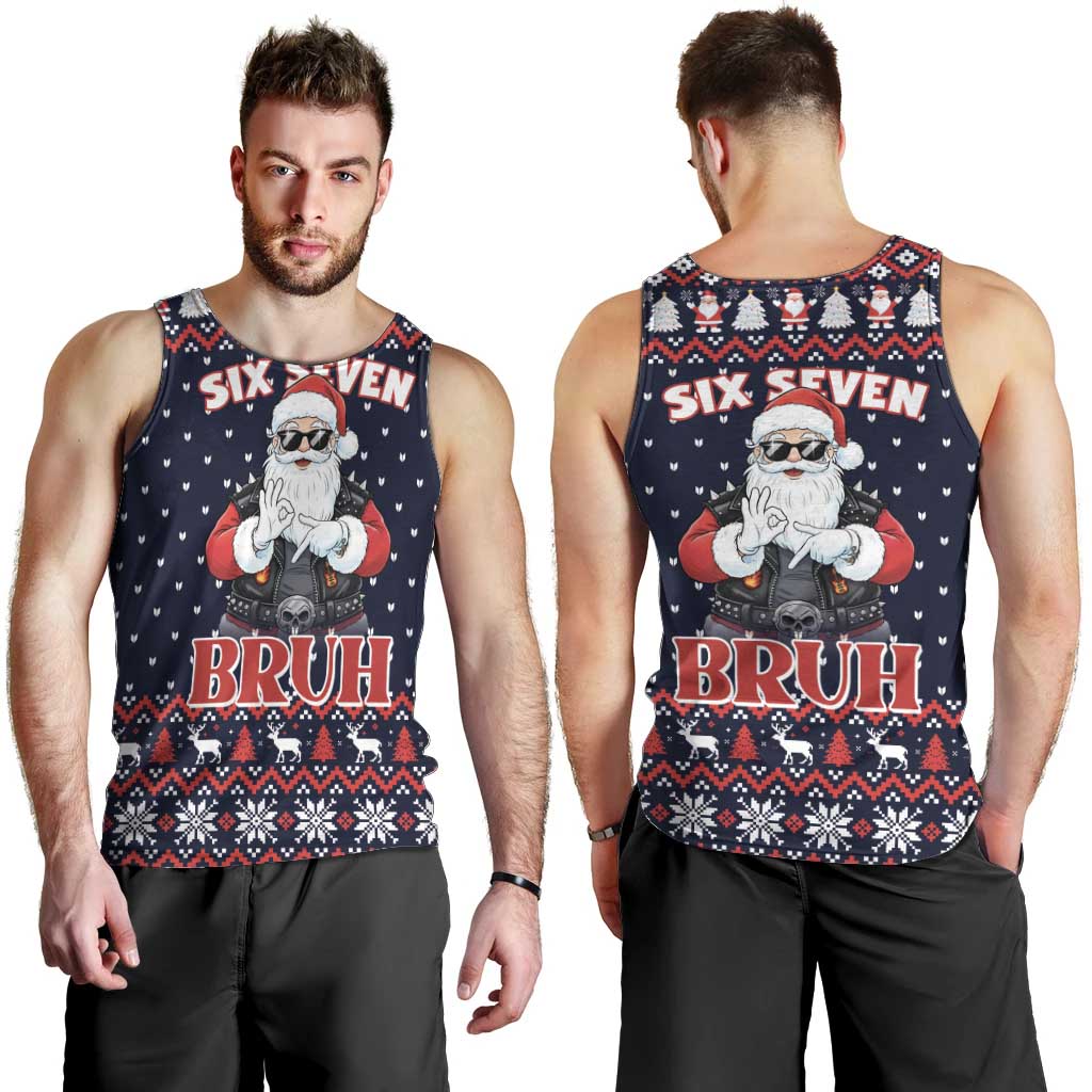 Funny Santa Six Seven Bruh Christmas Men Tank Top Meme Gen Alpha Slang - Wonder Print Shop