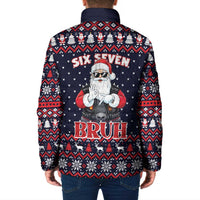 Funny Santa Six Seven Bruh Christmas Padded Jacket Meme Gen Alpha Slang - Wonder Print Shop