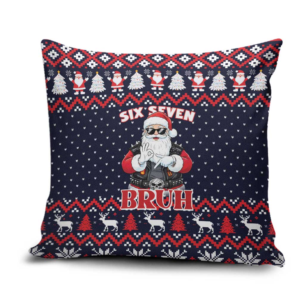 Funny Santa Six Seven Bruh Christmas Pillow Cover Meme Gen Alpha Slang - Wonder Print Shop