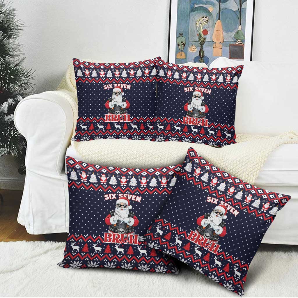 Funny Santa Six Seven Bruh Christmas Pillow Cover Meme Gen Alpha Slang - Wonder Print Shop