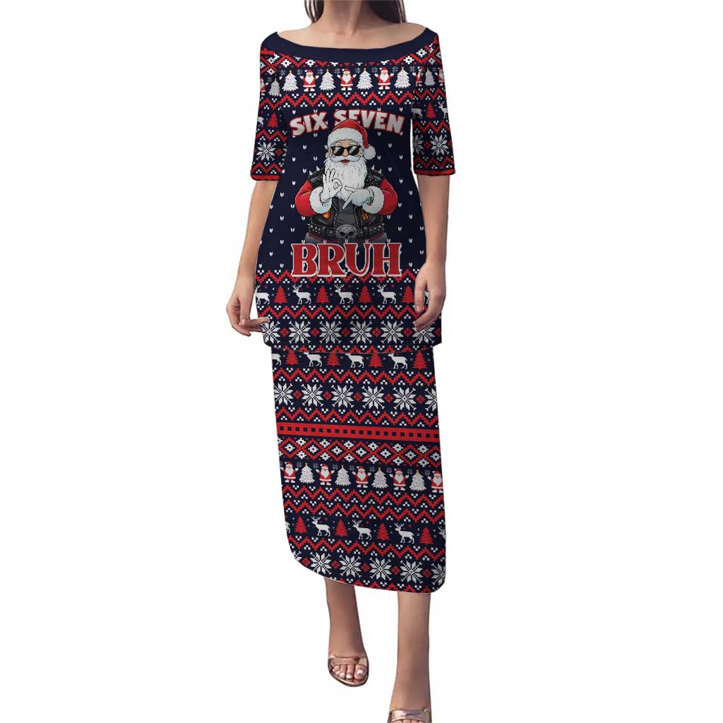 Funny Santa Six Seven Bruh Christmas Puletasi Meme Gen Alpha Slang - Wonder Print Shop