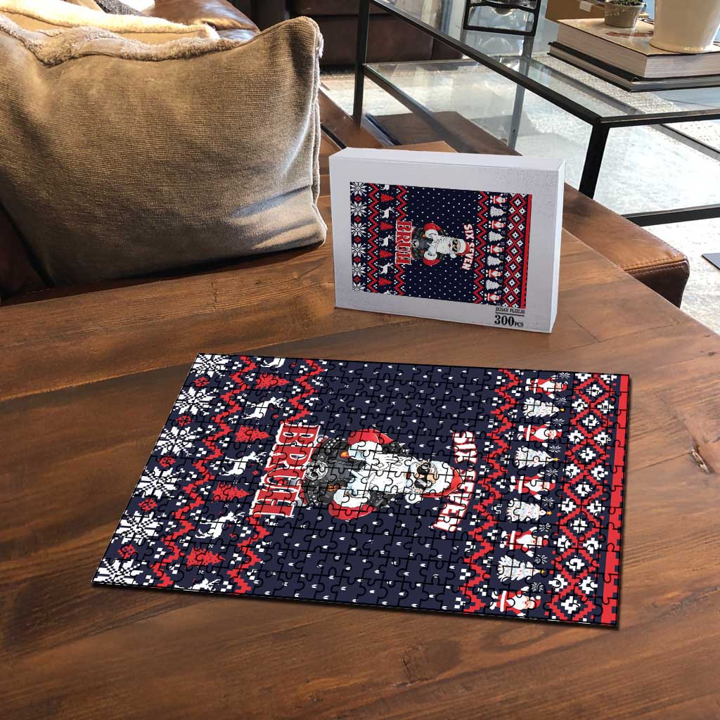 Funny Santa Six Seven Bruh Christmas Puzzle Meme Gen Alpha Slang - Wonder Print Shop