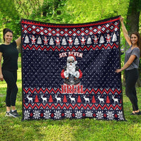 Funny Santa Six Seven Bruh Christmas Quilt Meme Gen Alpha Slang - Wonder Print Shop