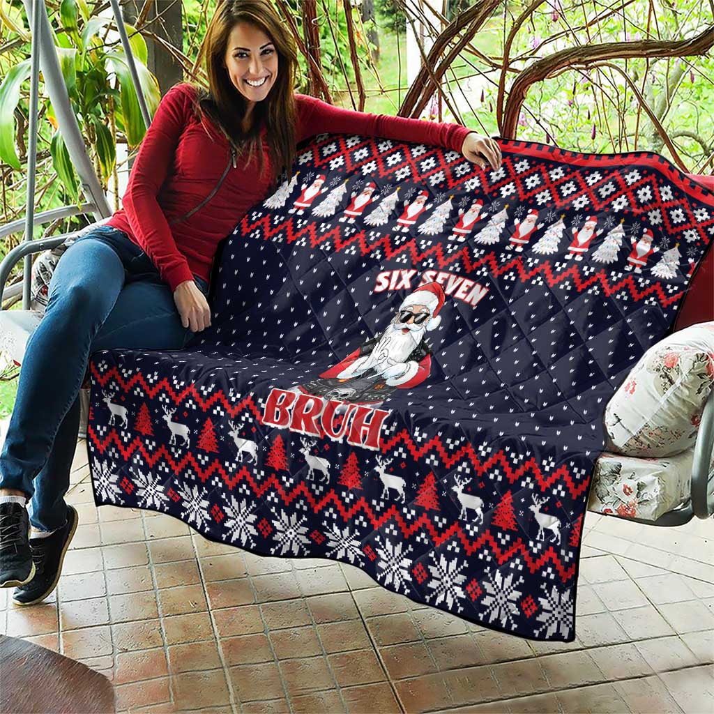 Funny Santa Six Seven Bruh Christmas Quilt Meme Gen Alpha Slang - Wonder Print Shop
